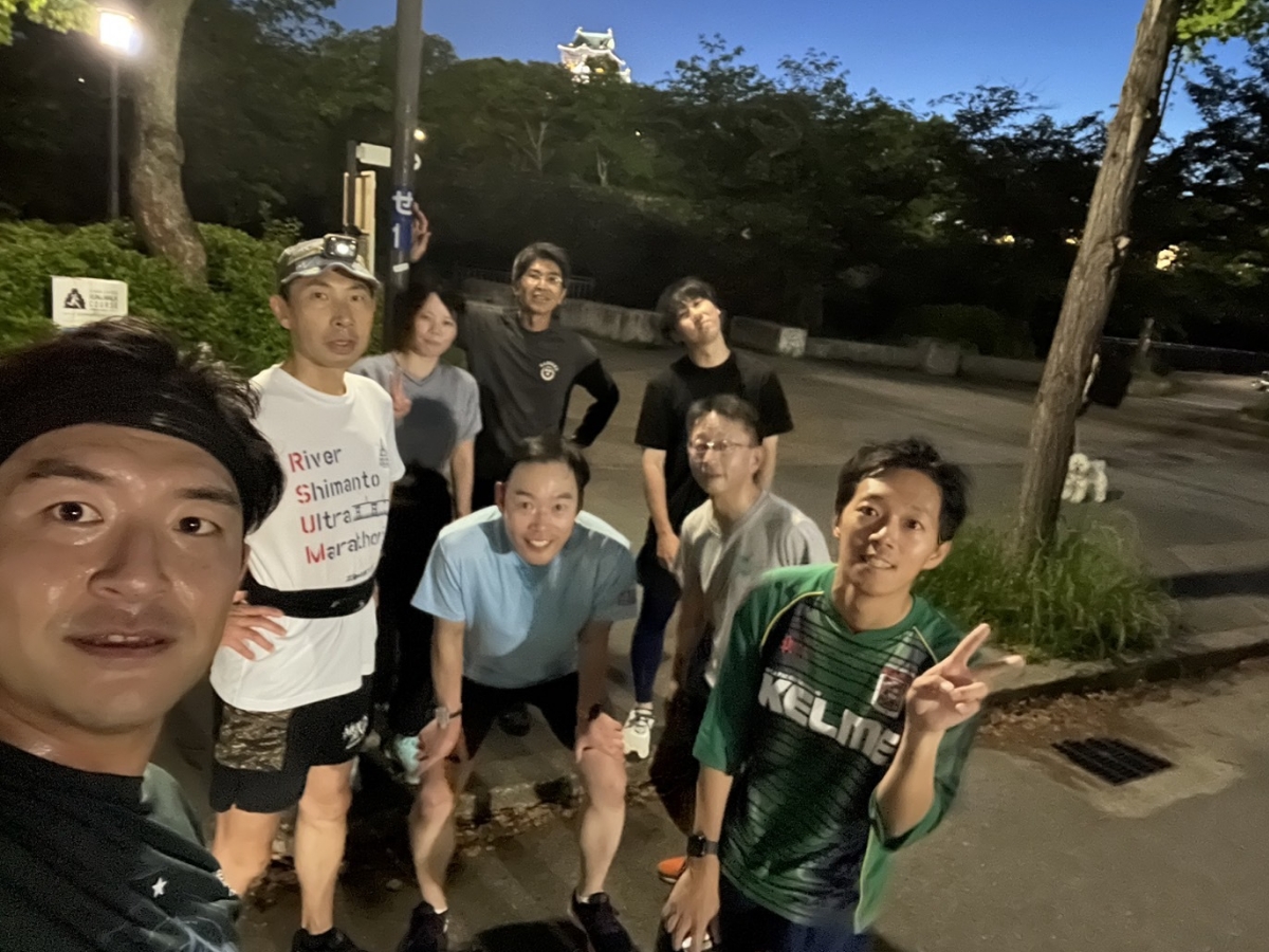 大阪城 夜ラン（走歩会メンバー）